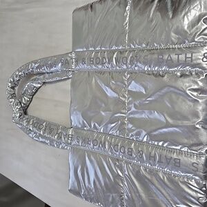 Bath and Body Works Chrome/Silver Puffer Tote